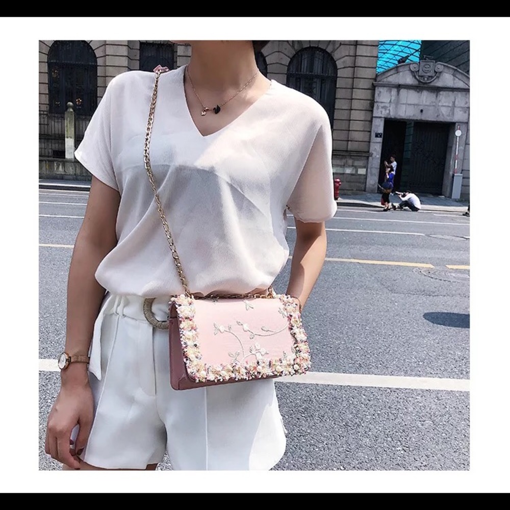 Ladies Square Flower Shoulder hand bag (Brand new) - Picture 5 of 7